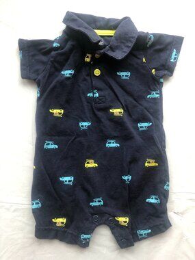 3-months Carters Just One You Dark Blue Onesie w/Cars carrying surfboards